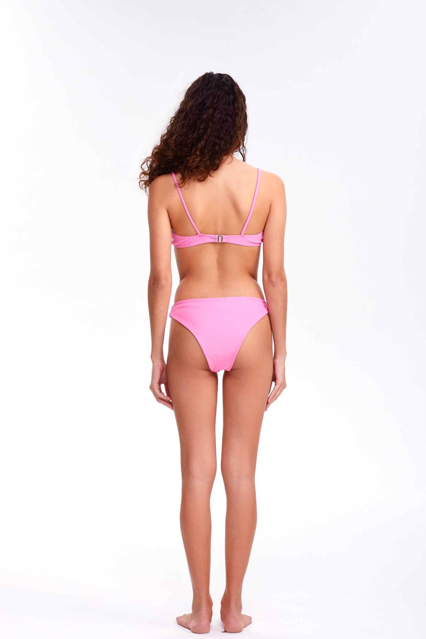 J-Pink Tie Front Underwire Push Up Bikini Swimsuit